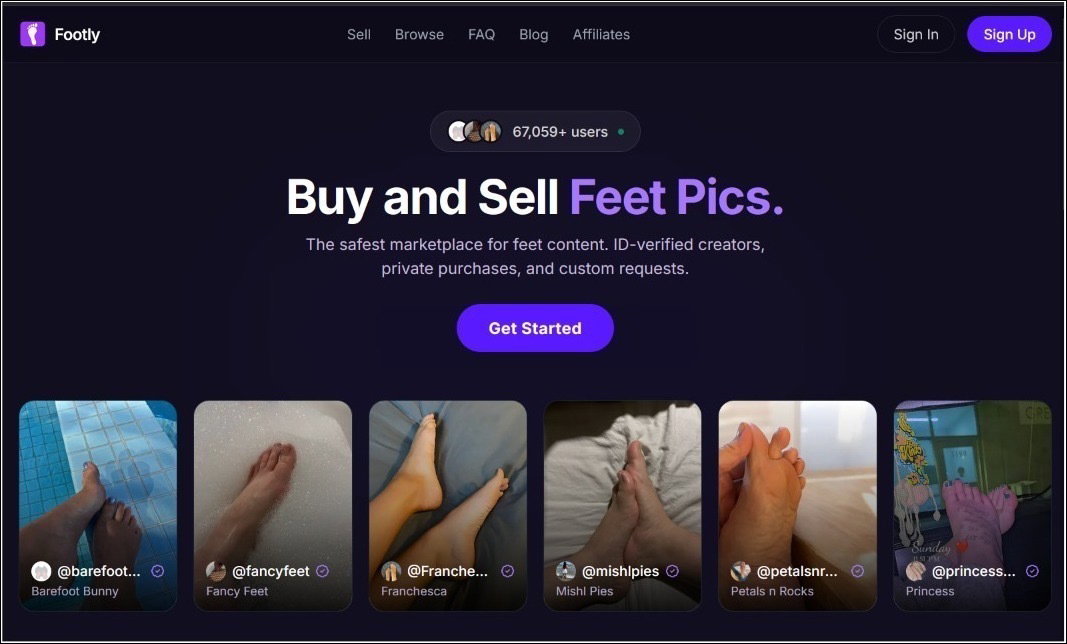 Footly home page